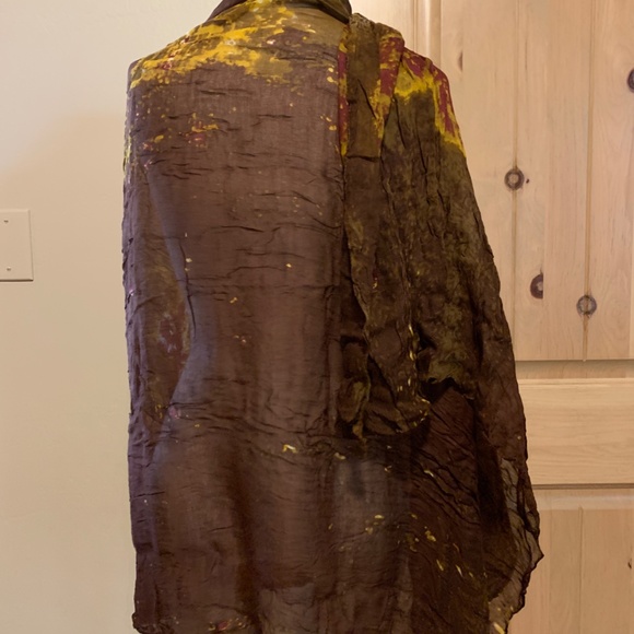 tissue weight brown/red/gold scarf - Picture 8 of 12